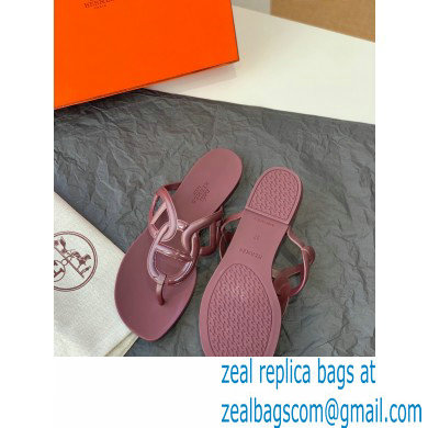Hermes Egerie Chaine D'ancre TPU Flip Flops Thongs Sandals Burgundy 2022 - Click Image to Close