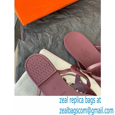 Hermes Egerie Chaine D'ancre TPU Flip Flops Thongs Sandals Burgundy 2022