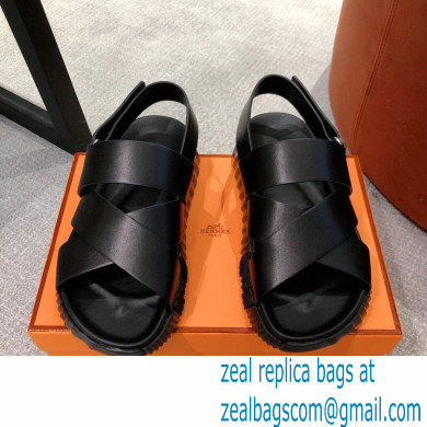 Hermes Electric sandals Leather Black 2022