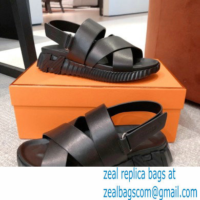 Hermes Electric sandals Leather Black 2022