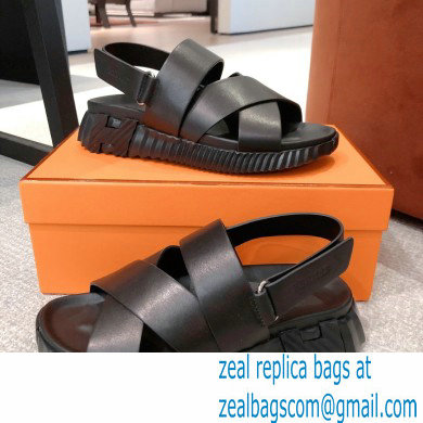 Hermes Electric sandals Leather Black 2022 - Click Image to Close