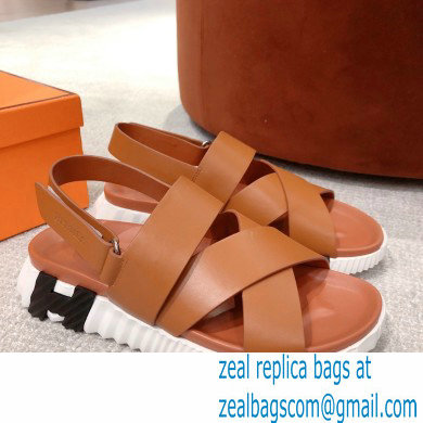 Hermes Electric sandals Leather Brown 2022 - Click Image to Close