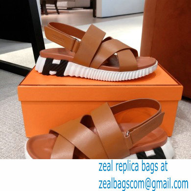 Hermes Electric sandals Leather Brown 2022 - Click Image to Close