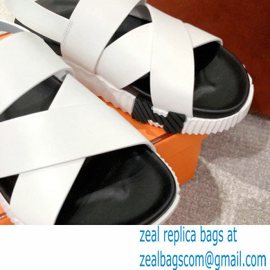 Hermes Electric sandals Leather White 2022 - Click Image to Close