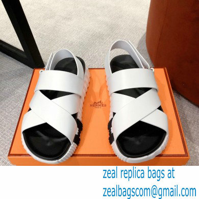 Hermes Electric sandals Leather White 2022 - Click Image to Close