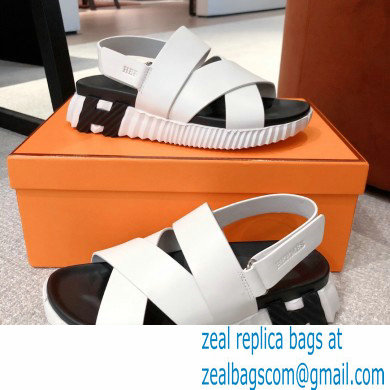 Hermes Electric sandals Leather White 2022 - Click Image to Close