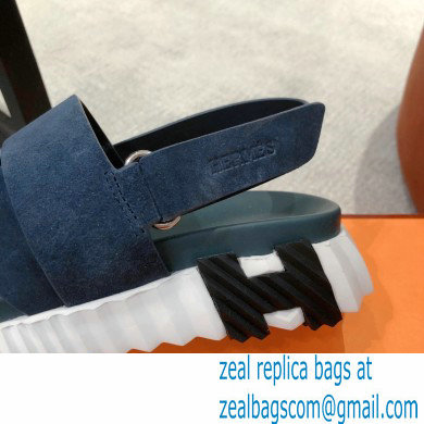 Hermes Electric sandals Suede Blue 2022
