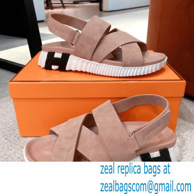 Hermes Electric sandals Suede Nude 2022 - Click Image to Close