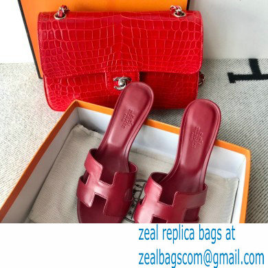 Hermes Heel 5cm Oasis Sandals in Swift Box Calfskin 24