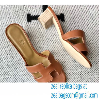 Hermes Heel 5cm Oasis Sandals in Swift Box Calfskin 26 - Click Image to Close