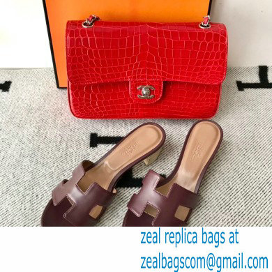 Hermes Heel 5cm Oasis Sandals in Swift Box Calfskin 34