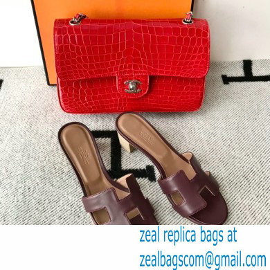 Hermes Heel 5cm Oasis Sandals in Swift Box Calfskin 34 - Click Image to Close