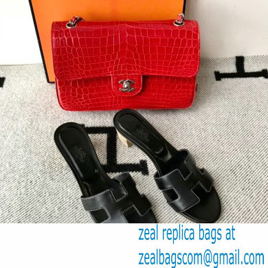 Hermes Heel 5cm Oasis Sandals in Swift Box Calfskin 38