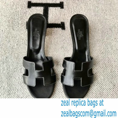 Hermes Heel 5cm Oasis Sandals in Swift Box Calfskin 38 - Click Image to Close