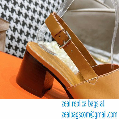 Hermes Heel 6cm Elbe Sandals Brown 2022