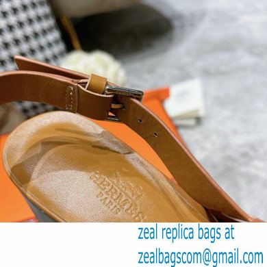 Hermes Heel 6cm Elbe Sandals Brown 2022