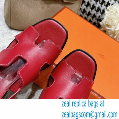 Hermes Heel 6cm Elbe Sandals Burgundy 2022