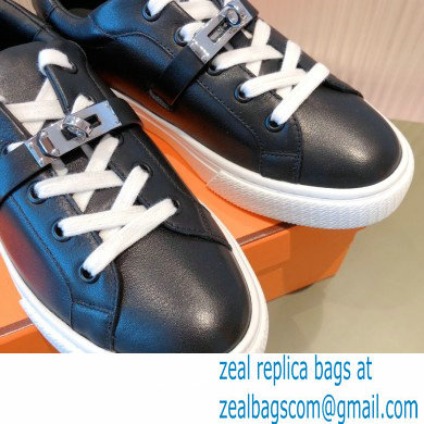 Hermes Kelly buckle Calfskin Day Sneakers Black 2022 - Click Image to Close