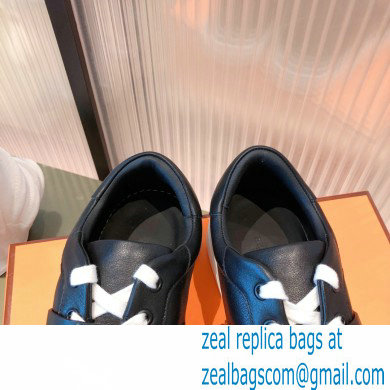 Hermes Kelly buckle Calfskin Day Sneakers Black 2022