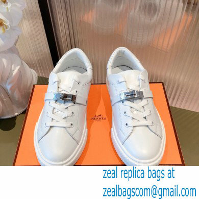 Hermes Kelly buckle Calfskin Day Sneakers White 2022