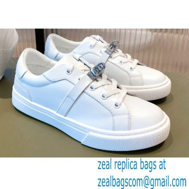 Hermes Kelly buckle Calfskin Day Sneakers White 2022