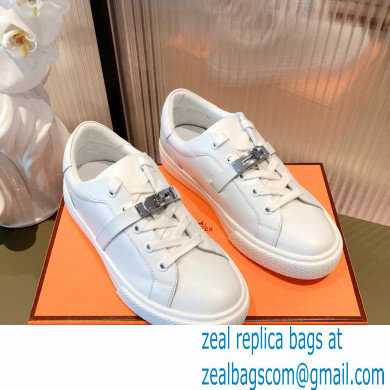 Hermes Kelly buckle Calfskin Day Sneakers White 2022