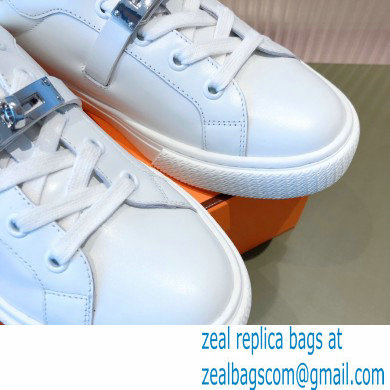 Hermes Kelly buckle Calfskin Day Sneakers White 2022 - Click Image to Close