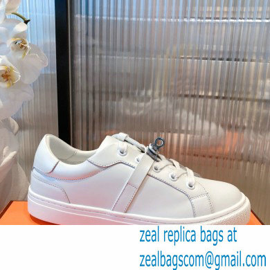 Hermes Kelly buckle Calfskin Day Sneakers White 2022 - Click Image to Close