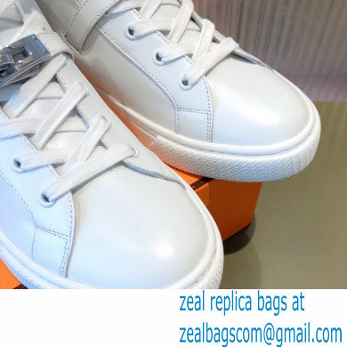 Hermes Kelly buckle Calfskin Daydream High-top Sneakers White 2022