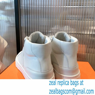 Hermes Kelly buckle Calfskin Daydream High-top Sneakers White 2022 - Click Image to Close