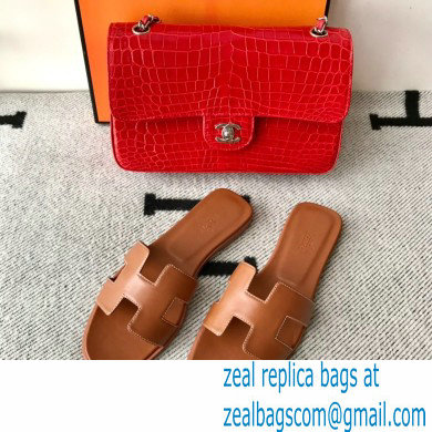 Hermes Oran Flat Sandals in Swift Box Calfskin 01