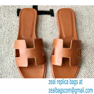 Hermes Oran Flat Sandals in Swift Box Calfskin 01