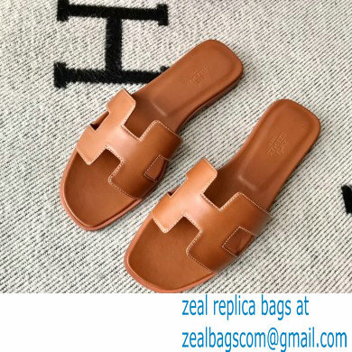 Hermes Oran Flat Sandals in Swift Box Calfskin 01 - Click Image to Close