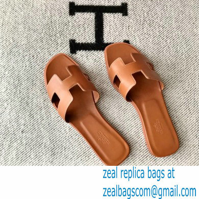 Hermes Oran Flat Sandals in Swift Box Calfskin 01