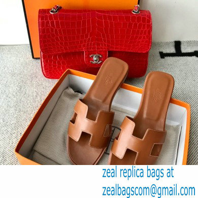 Hermes Oran Flat Sandals in Swift Box Calfskin 01