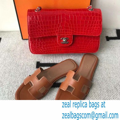 Hermes Oran Flat Sandals in Swift Box Calfskin 02