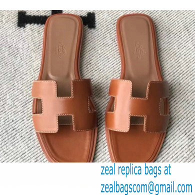 Hermes Oran Flat Sandals in Swift Box Calfskin 02 - Click Image to Close