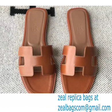 Hermes Oran Flat Sandals in Swift Box Calfskin 02