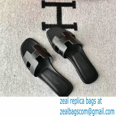 Hermes Oran Flat Sandals in Swift Box Calfskin 04 - Click Image to Close