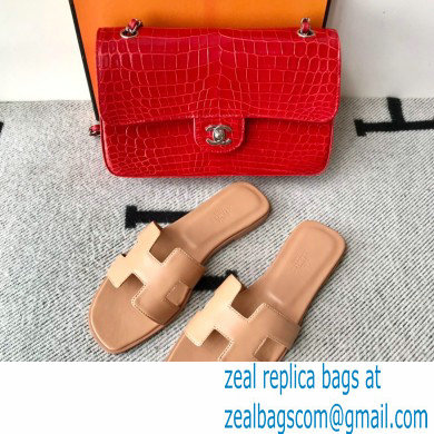 Hermes Oran Flat Sandals in Swift Box Calfskin 06