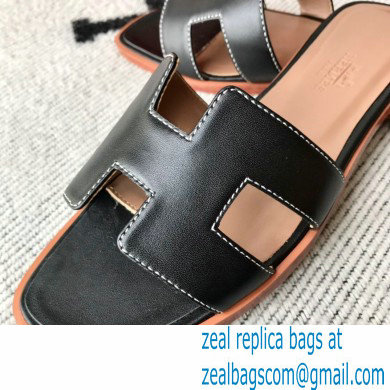 Hermes Oran Flat Sandals in Swift Box Calfskin 07