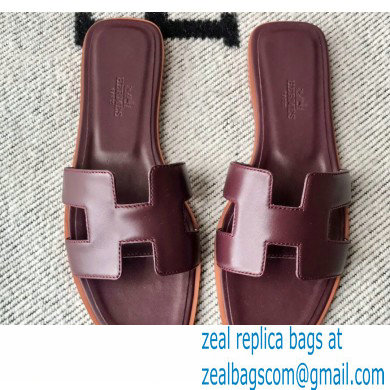Hermes Oran Flat Sandals in Swift Box Calfskin 09