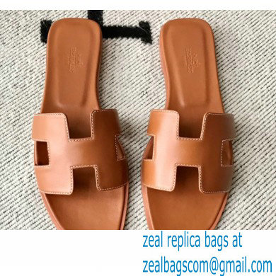 Hermes Oran Flat Sandals in Swift Box Calfskin 11