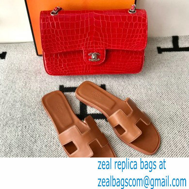 Hermes Oran Flat Sandals in Swift Box Calfskin 11