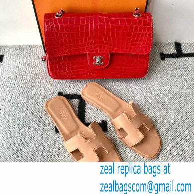 Hermes Oran Flat Sandals in Swift Box Calfskin 13