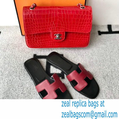 Hermes Oran Flat Sandals in Swift Box Calfskin 18