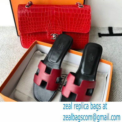 Hermes Oran Flat Sandals in Swift Box Calfskin 18