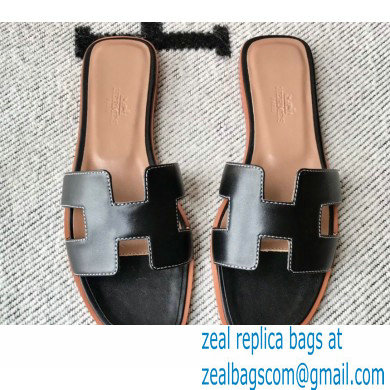 Hermes Oran Flat Sandals in Swift Box Calfskin 19