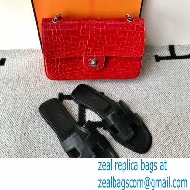 Hermes Oran Flat Sandals in Swift Box Calfskin 20