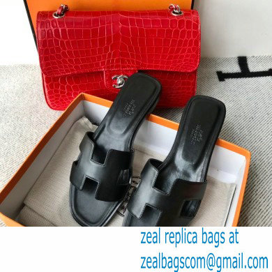 Hermes Oran Flat Sandals in Swift Box Calfskin 20